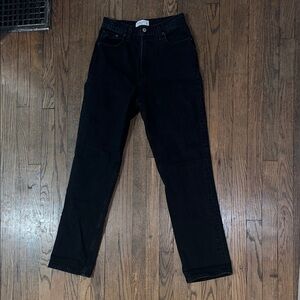 Abercrombie the 90s straight ultra high rise black jeans